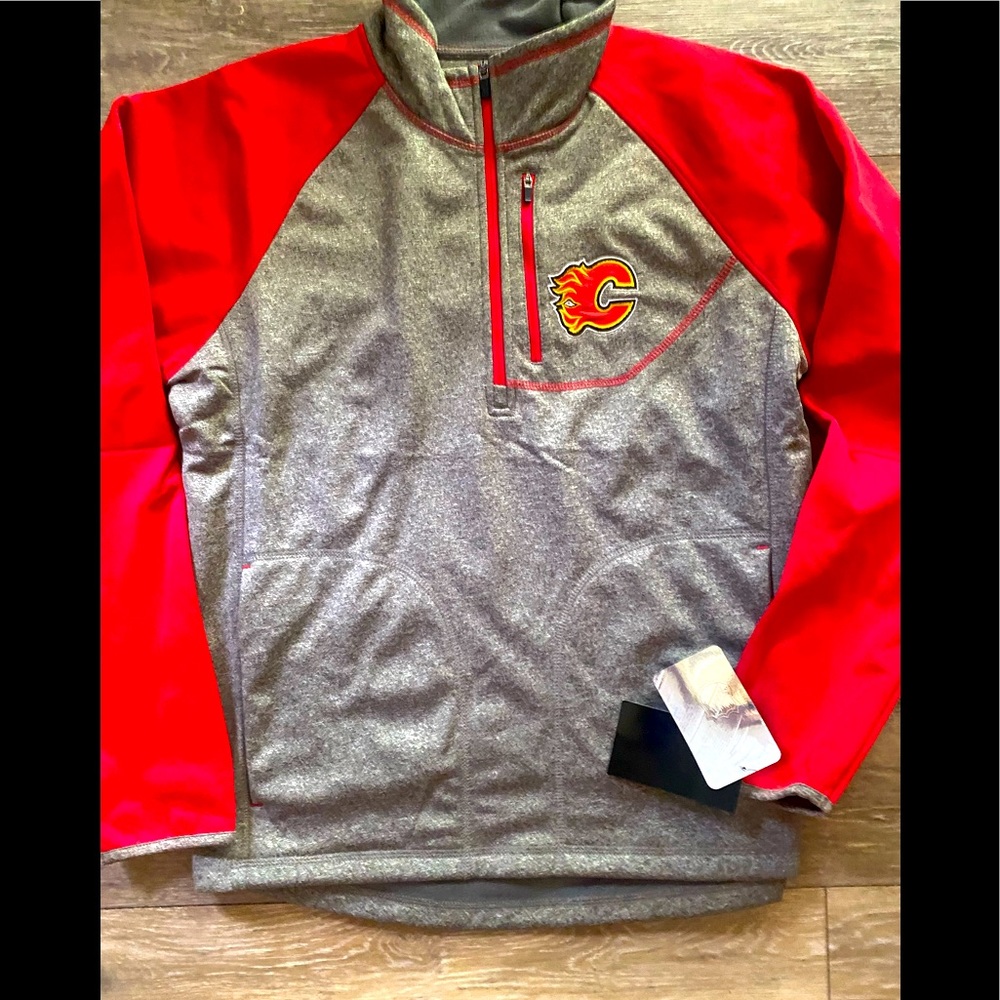 Calgary Flames NHL pullover jacket Mens size M-NWT